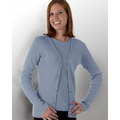 Cotton Mini-Rib Knit Twinset V-Neck Cardigan W/ Short Sleeve Shell